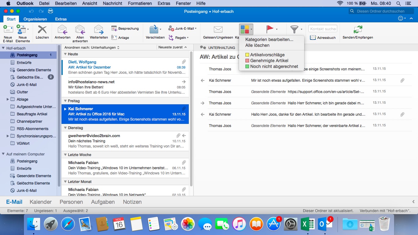 outlook 2016 for mac sync all emails